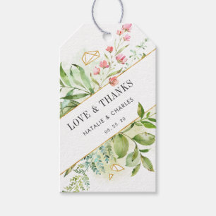 Étiquettes-cadeau Balise cadeau Folial Vert Foliage Far Wedding Favo