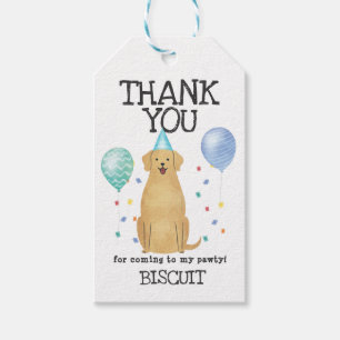 Étiquettes-cadeau Balise Cadeau Golden Retriever Anniversaire Merci 