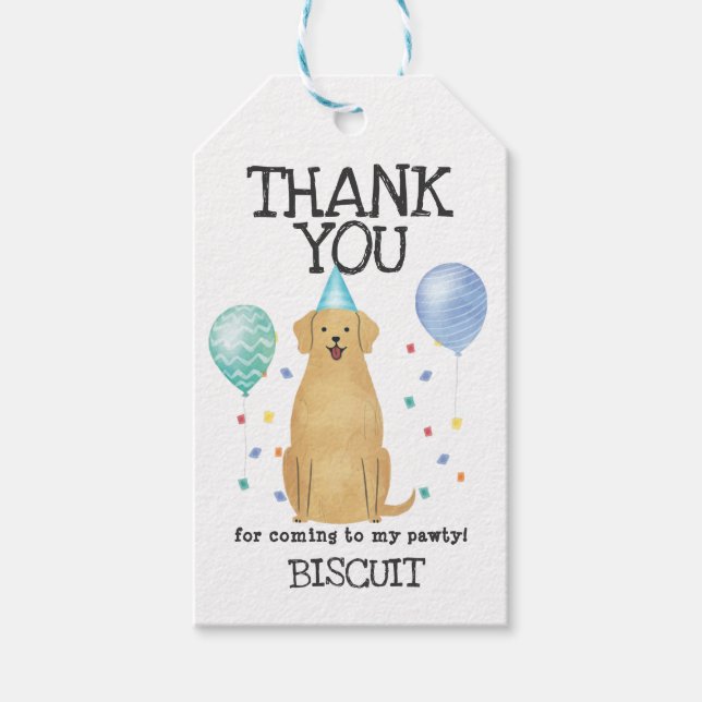 Étiquettes-cadeau Balise Cadeau Golden Retriever Anniversaire Merci  (Devant)