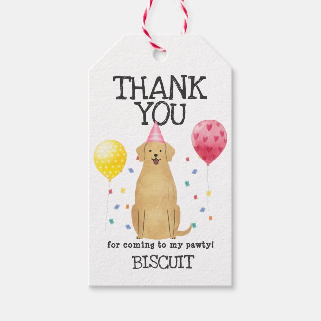 Étiquettes-cadeau Balise Cadeau Golden Retriever Anniversaire Merci  (Devant)