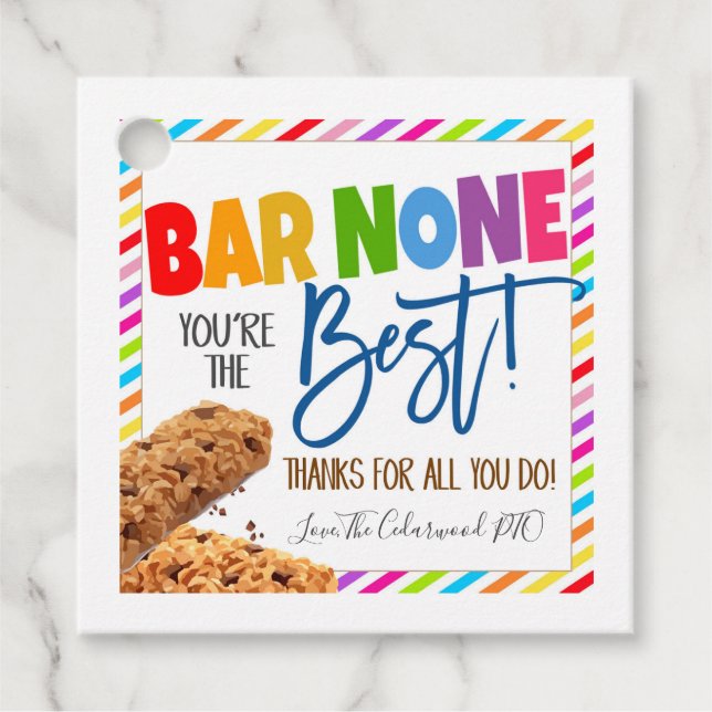 Étiquettes Cadeau Balise cadeau Granola Bar (Devant)
