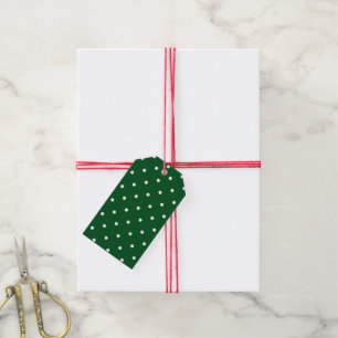 Étiquettes-cadeau Balise cadeau Green White Polka Dot