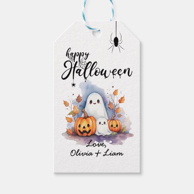 Étiquettes-cadeau Balise cadeau Halloween éffrayant personnalisable (Devant)