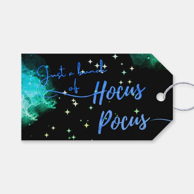 Étiquettes-cadeau Balise cadeau Halloween Hocus Pocus Happy (Devant (Horizontal))