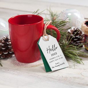 Étiquettes-cadeau Balise cadeau Hello 2023, Modern Happy New Year 20
