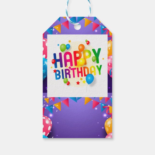Étiquettes-cadeau Balise cadeau heureux anniversaire pendre étiquett (Dos)