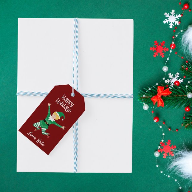 Étiquettes-cadeau Balise cadeau Jolly Elf Christmas (Créateur téléchargé)