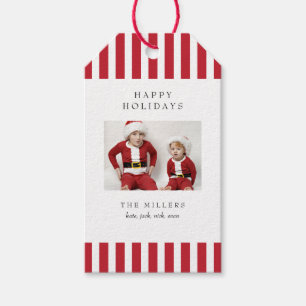 Étiquettes-cadeau Balise cadeau Jolly Stripes Happy Holidays