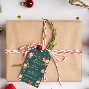 Étiquettes-cadeau Balise cadeau joyeux du Père Noël Rouge