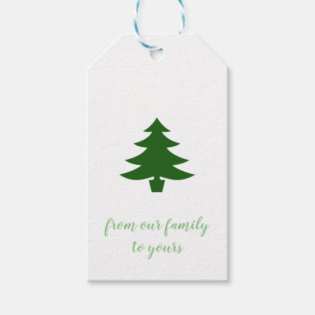 Étiquettes-cadeau Balise cadeau Kraft Paper Pine Fir Tree (Devant)