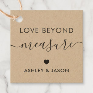 Étiquettes Cadeau Balise Cadeau Love Beyond Measure, Balises Mariage