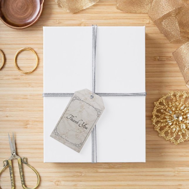 Étiquettes-cadeau Balise cadeau Mariage dentelle brodée (Créateur téléchargé)