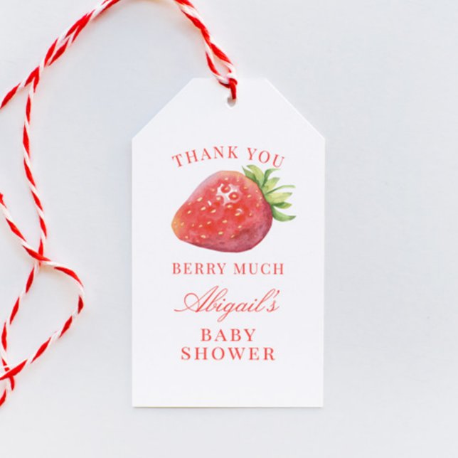 Étiquettes-cadeau Balise cadeau Merci fraise (Créateur téléchargé)