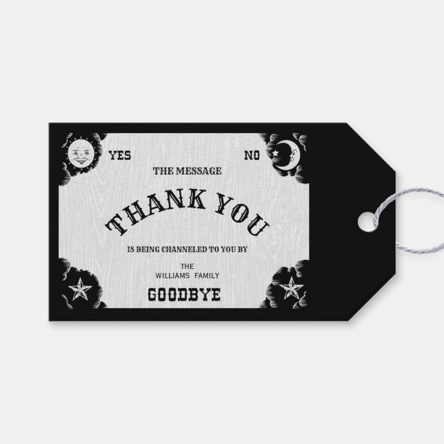 Étiquettes-cadeau Balise cadeau Merci Halloween Spirit Board (Devant (Horizontal))