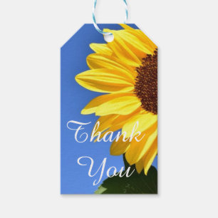 Étiquettes-cadeau Balise cadeau Merci tournesol