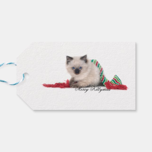 Étiquettes-cadeau Balise cadeau Merry Kittymas (Dos Horizontal)