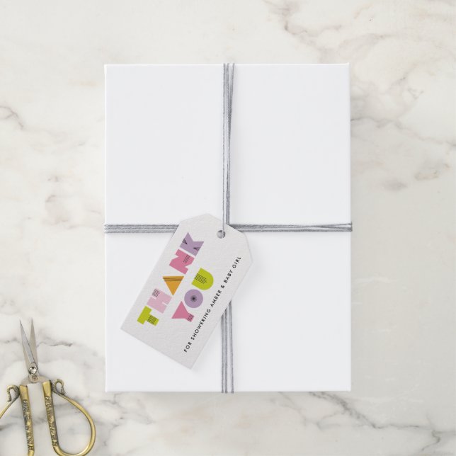 Étiquettes-cadeau Balise cadeau Mod Mama Baby shower Merci (Avec de la ficelle)