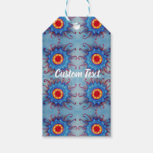 Étiquettes-cadeau Balise cadeau Motif de Mandala bleu