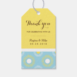 Étiquettes-cadeau Balise cadeau Motif de tournesol bleu jaune pour M