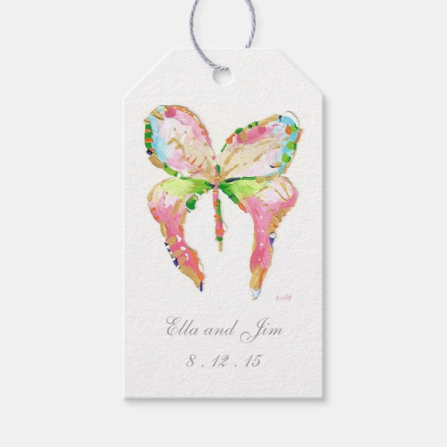 Étiquettes-cadeau Balise cadeau papillon d'avril (Devant)