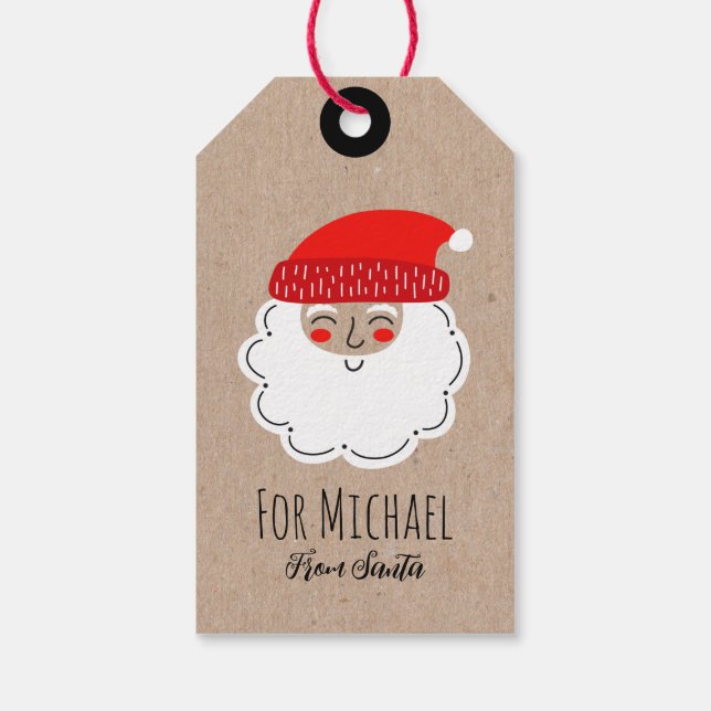 Étiquettes-cadeau Balise cadeau Père Noël de Noël (Dos)