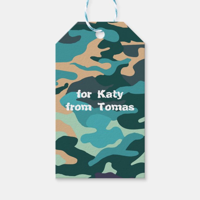 Étiquettes-cadeau Balise Cadeau Personnalisé Camouflage (Devant)