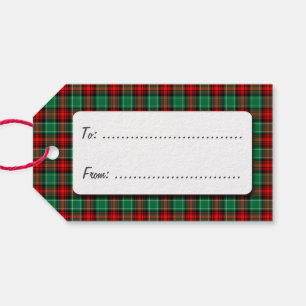 Étiquettes-cadeau Balise cadeau personnalisé Red Green Holiday Plaid