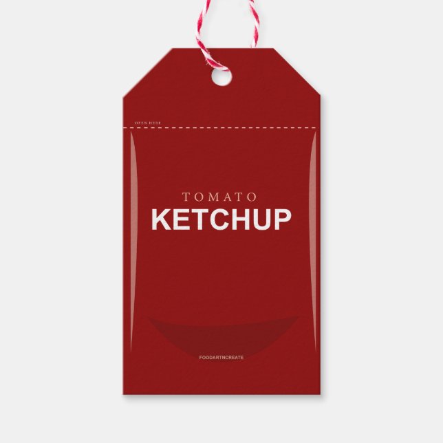 Étiquettes-cadeau Balise cadeau personnalisé Red Tomato Ketchup (Devant)