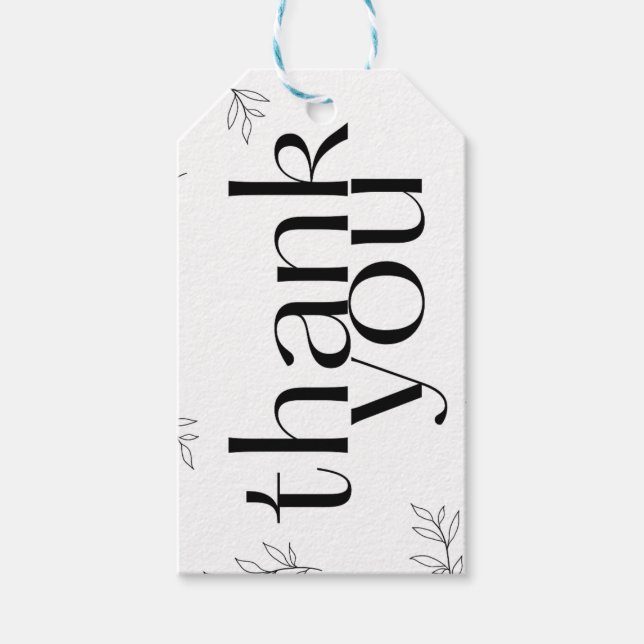 Étiquettes-cadeau Balise cadeau personnalisée, message Merci (Devant)