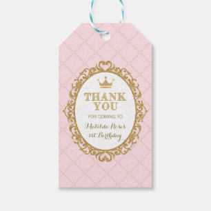 Étiquettes-cadeau Balise cadeau Pink Gold Princess Anniversaire Fête