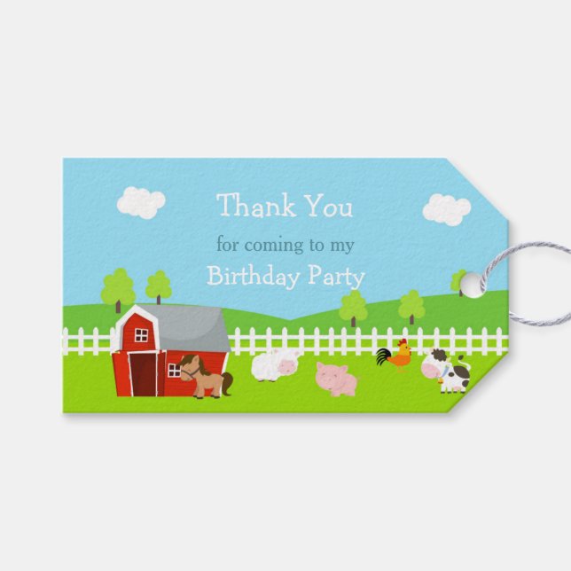 Étiquettes-cadeau Balise Cadeau pour animaux de ferme (Devant (Horizontal))
