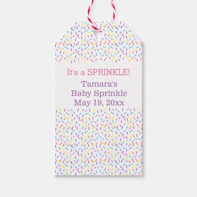 Étiquettes-cadeau Balise Cadeau pour bébé saupoudré (Devant)