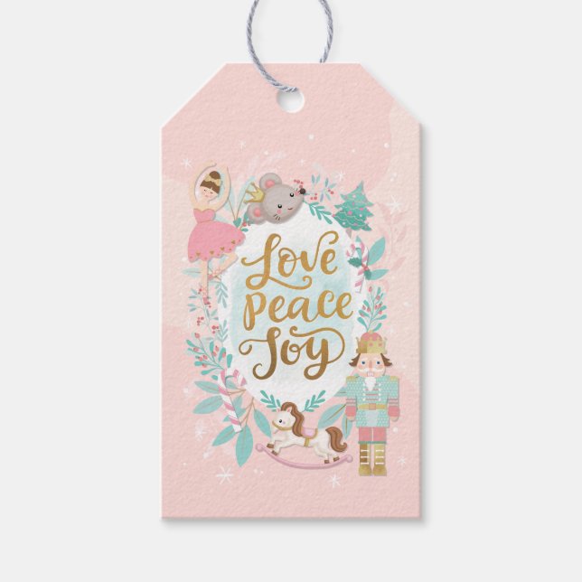 Étiquettes-cadeau Balise cadeau pour biscuit rose doux Ballerina (Devant)