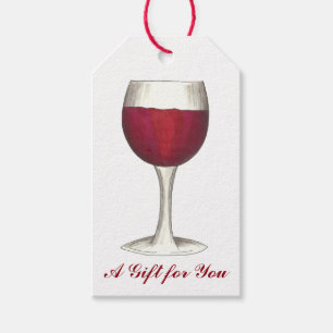 Étiquettes-cadeau Balise cadeau pour vous Red Wine Glass
