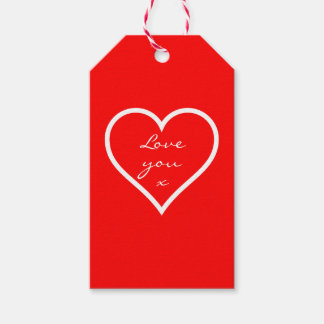 Étiquettes-cadeau Balise cadeau Red Love You