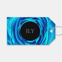 Balise cadeau Rose en métal bleu