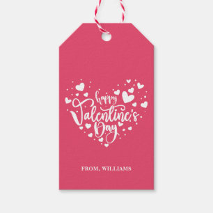 Étiquettes-cadeau Balise Cadeau Rouge joli Coeurs Jour des Valentine