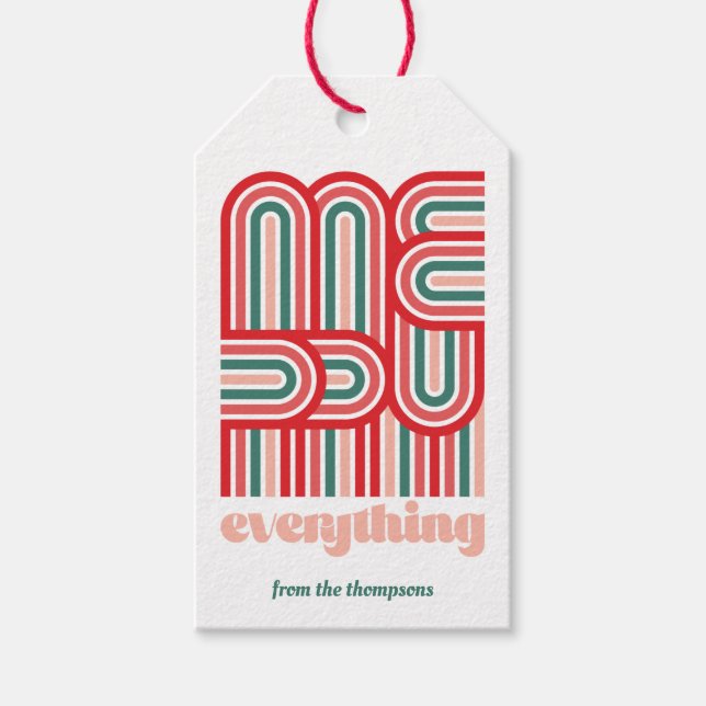 Étiquettes-cadeau Balise Cadeau Rouge & Vert pour la bande Mod Merry (Devant)