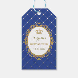 Étiquettes-cadeau Balise cadeau Royal Blue Gold Prince Baby shower F
