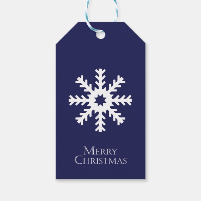 Étiquettes-cadeau Balise cadeau Snowflake Bleu (Devant)