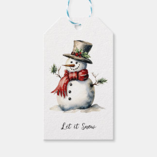 Étiquettes-cadeau Balise cadeau Snowman modifiable
