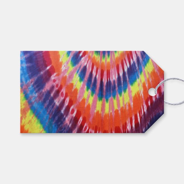 Étiquettes-cadeau Balise cadeau TIE DYE (Devant (Horizontal))