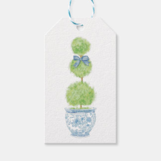 Étiquettes-cadeau Balise cadeau Topio Bleu Bow Chinoiserie