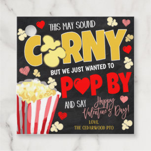 Étiquettes Cadeau Balise cadeau Valentine Popcorn