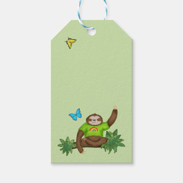 Étiquettes-cadeau Balise cadeau verte Stanley Sloth (Devant)