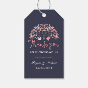 Étiquettes-cadeau Balise cadeau vintage Bird Floral Mariage Merci