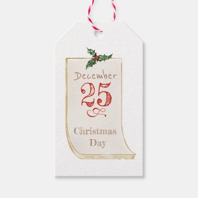 Étiquettes-cadeau Balise cadeau Vintage de Noël (Devant)