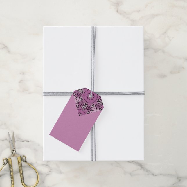 Étiquettes-cadeau Balise cadeau Violet (Avec de la ficelle)