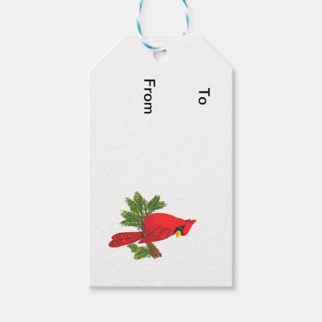 Étiquettes-cadeau Balise cardinale pendante, vers et à partir de l'é (Devant)