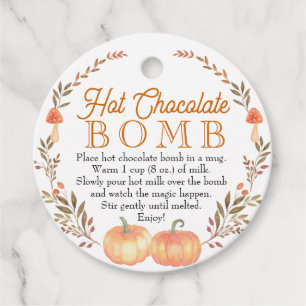 Étiquettes Cadeau Balise Chocolat Chaud Automne